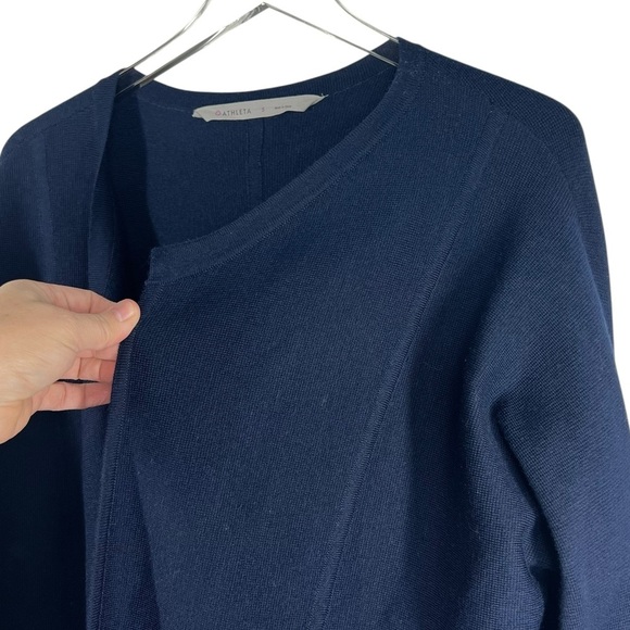 ATHLETA Chill Chaser Sweater Jacket Navy Heavy Knit with pockets Size Small - Picture 4 of 10